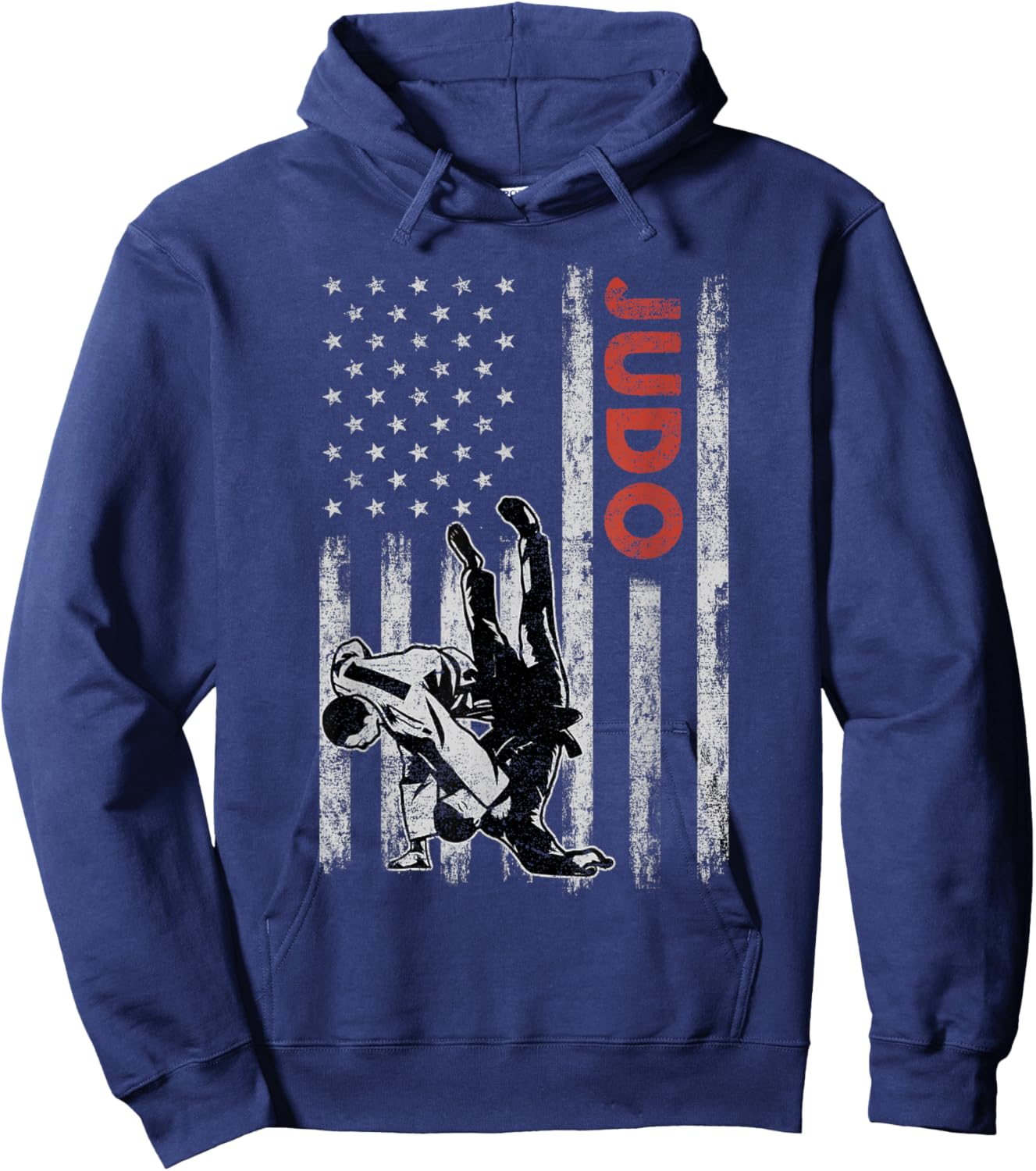 Judo Lovers Vintage American Flag 4th Of July Gift Hoodie - Hoodie | Navy