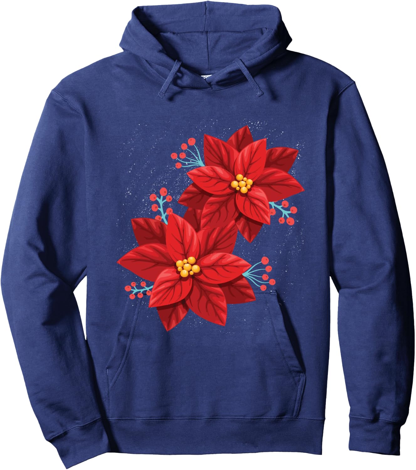 Red Poinsettia - Merry Christmas Flower - Happy Xmas Gift Hoodie - Hoodie | Navy