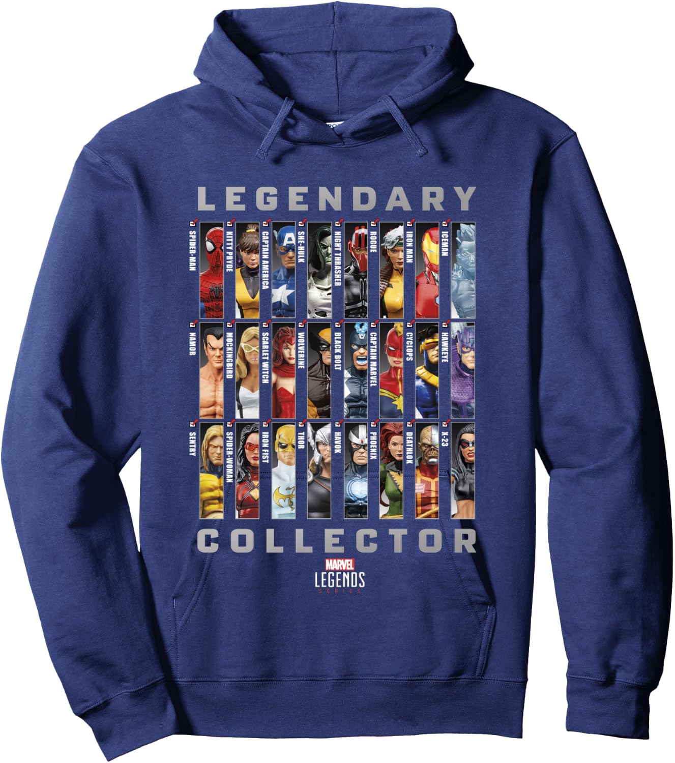 Marvel Legends Series Legendary Collector Checklist Hoodie - Hoodie | Navy