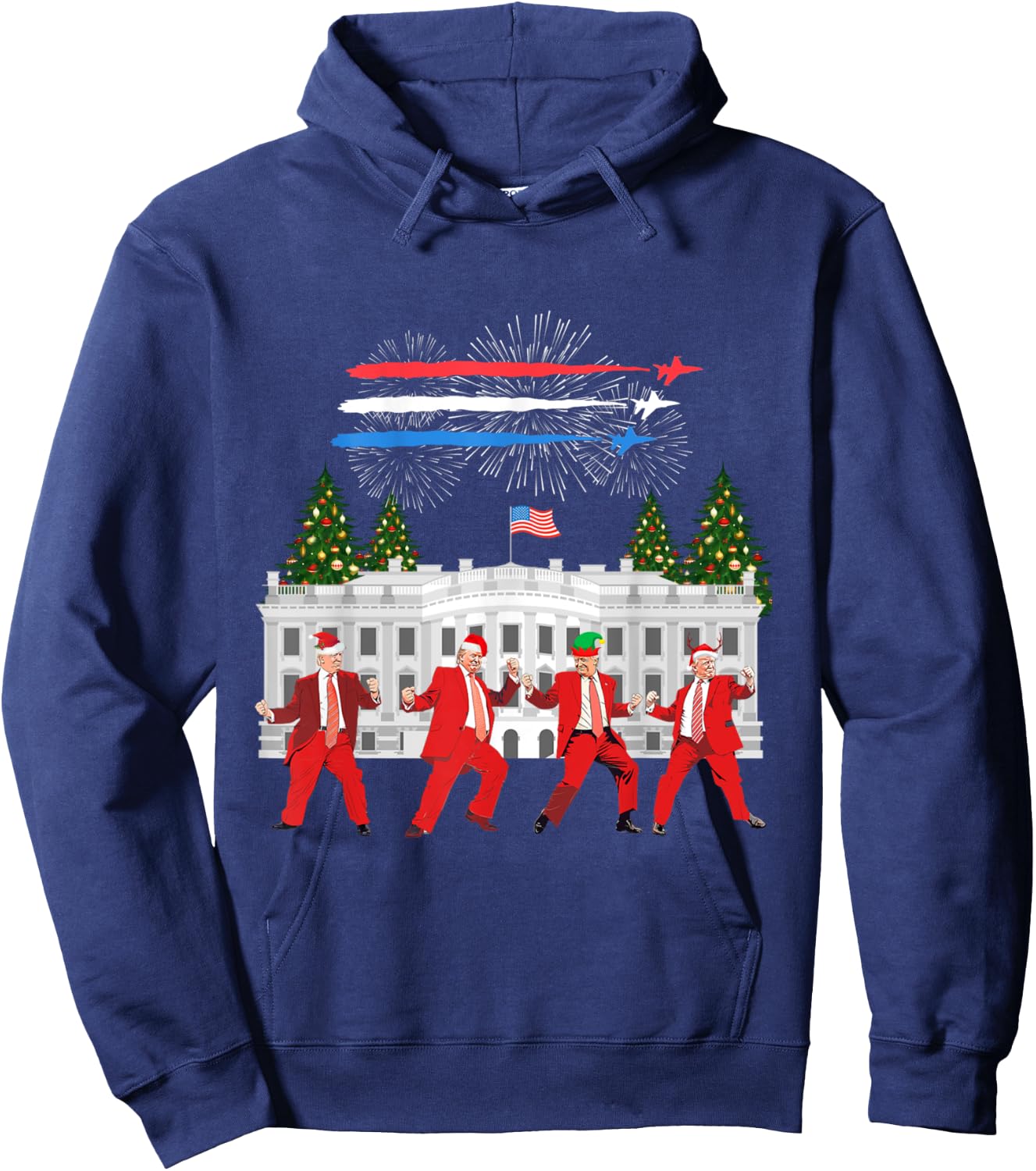 Trump Daddys Home White House Dance Make Xmas Great Again Hoodie - Hoodie | Navy