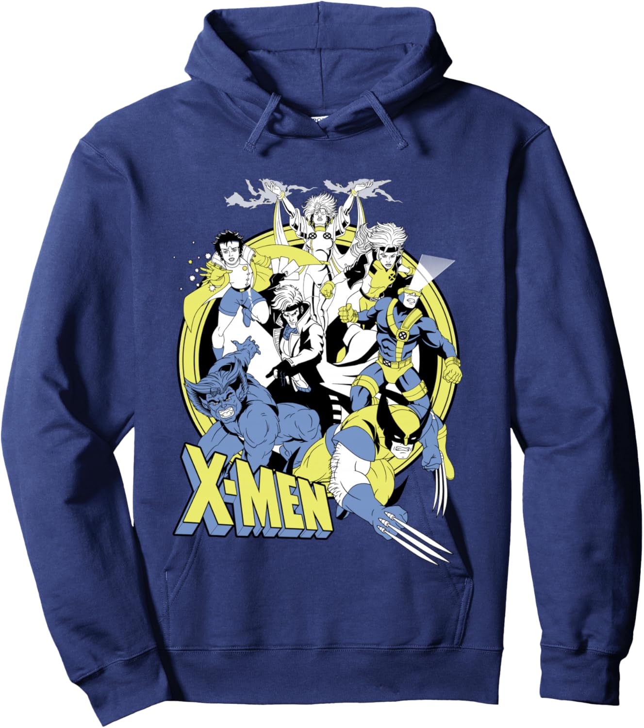 Marvel X-Men Retro Action Group Shot Logo Hoodie - Hoodie | Navy
