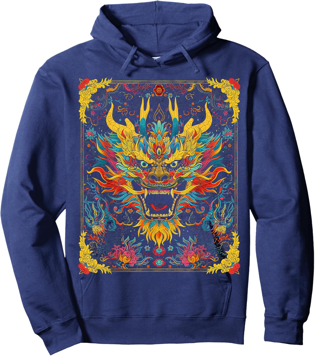 Dragon Artwork Colorful Animal Abstract Art Dragon Hoodie - Hoodie | Navy