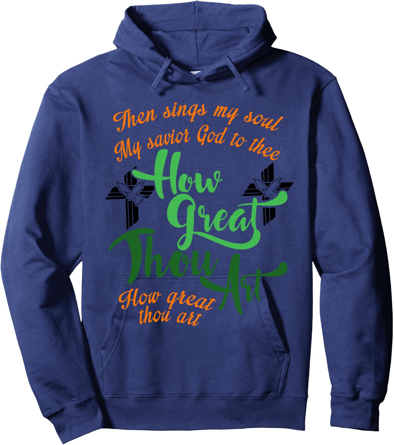How Great Thou Art Christian Gift Hoodie - Hoodie | Navy