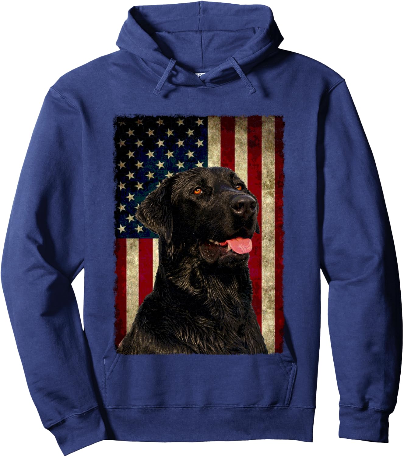 Black Labrador Lab Shirt Gift USA Flag Lab Owner Hoodie - Hoodie | Navy