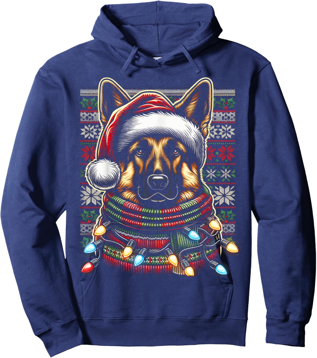Christmas German Shepherd Xmas Shepherd Mom Dog Lover Hoodie - Hoodie | Navy