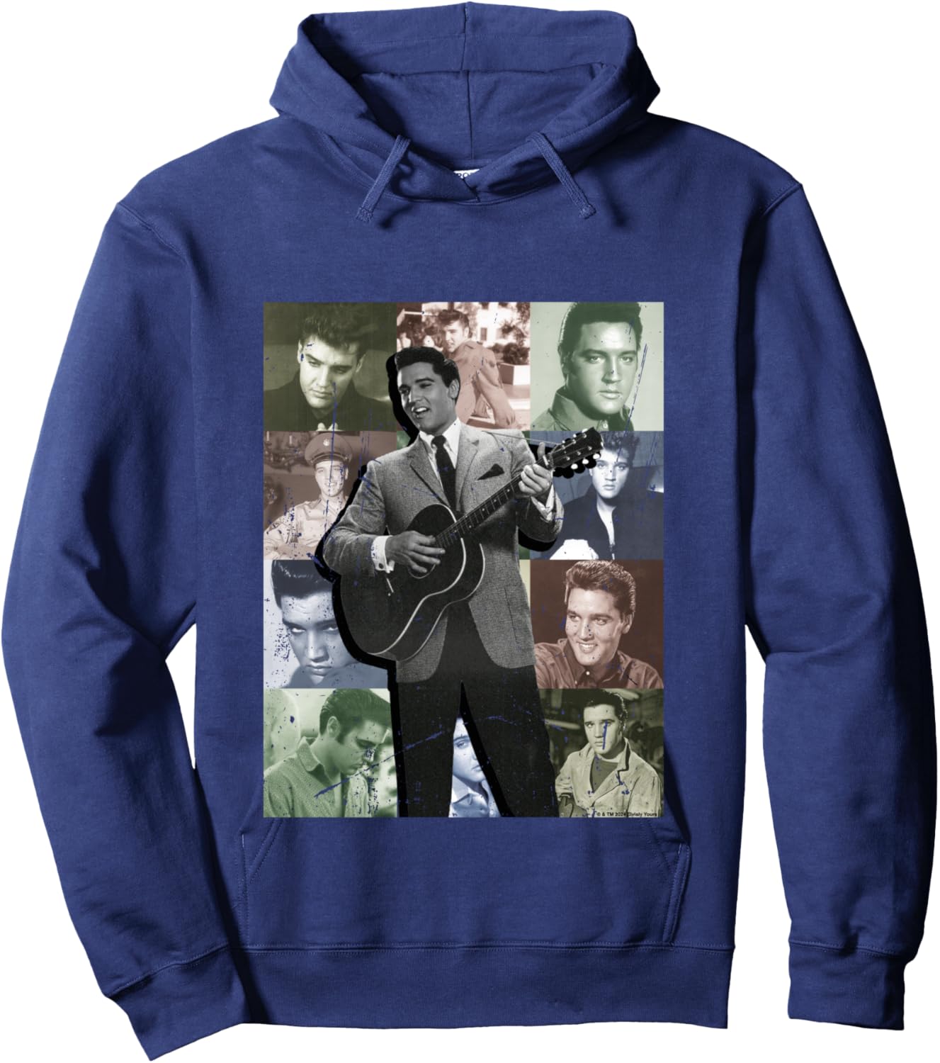 Elvisly Yours Elvis Presley Anzug im Vintage-Stil Langarmshirt Hoodie - Hoodie | Navy
