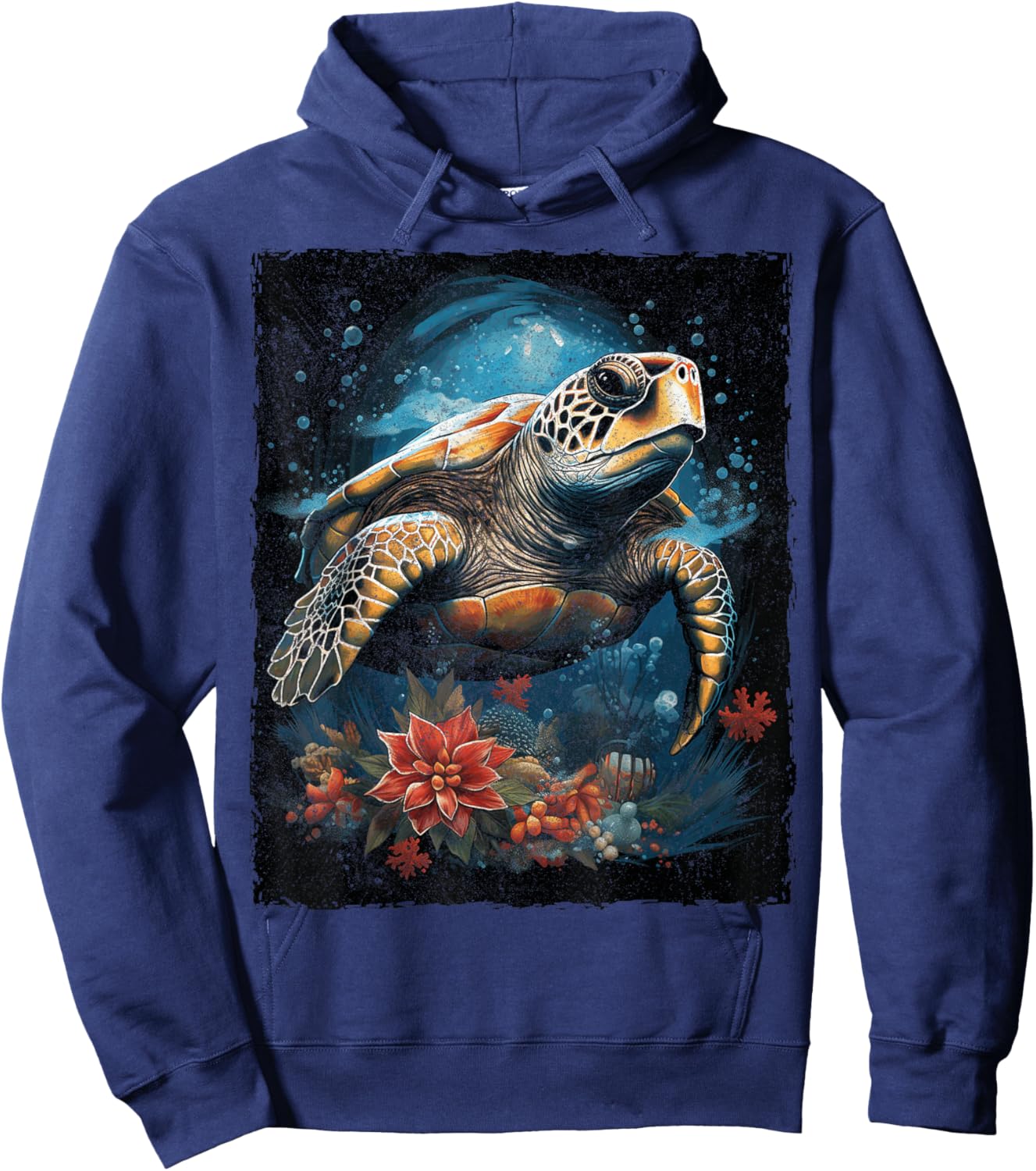 Sea Turtle Christmas Hoodie - Hoodie | Navy