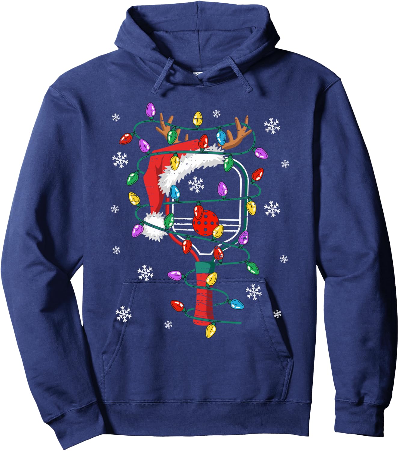 Christmas Pickleball Xmas Santa Sports Hat Kids Hoodie - Hoodie | Navy