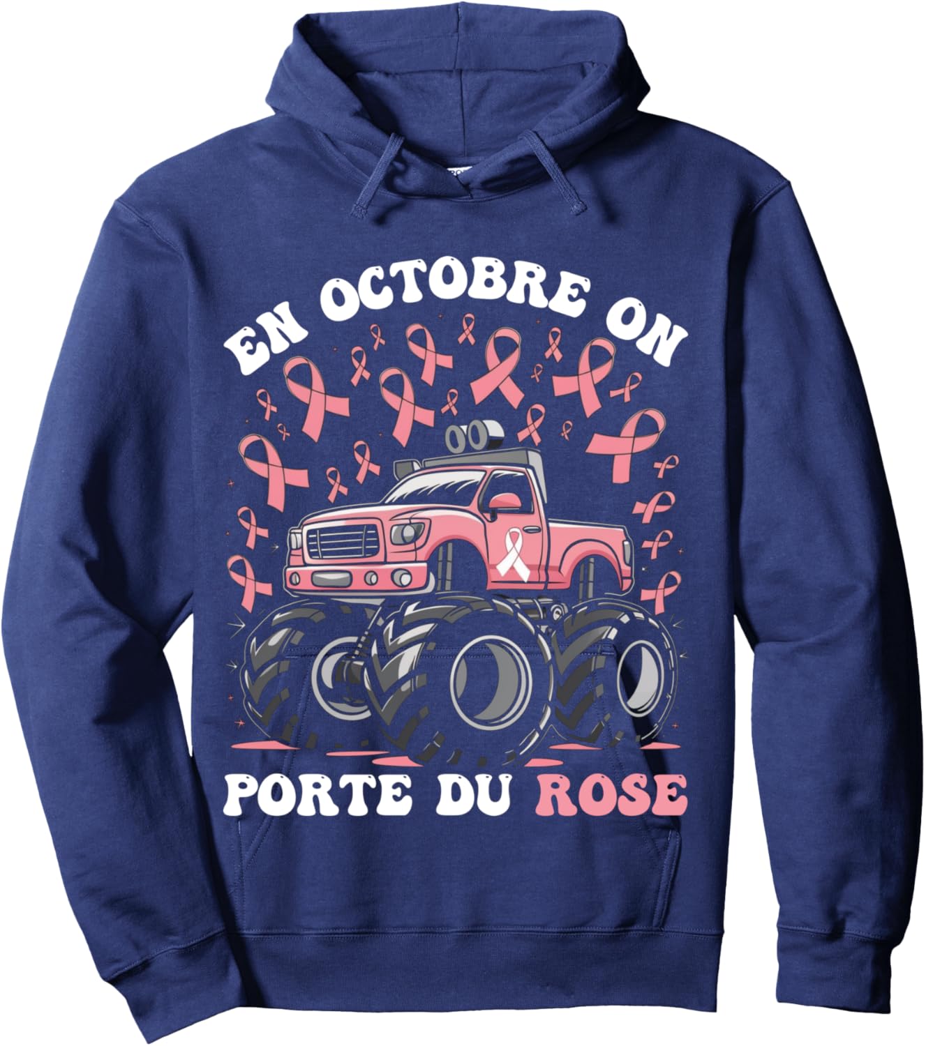 In October We Wear Pink Breast Cancer October Pink , Black, S Hoodie - Hoodie | Navy