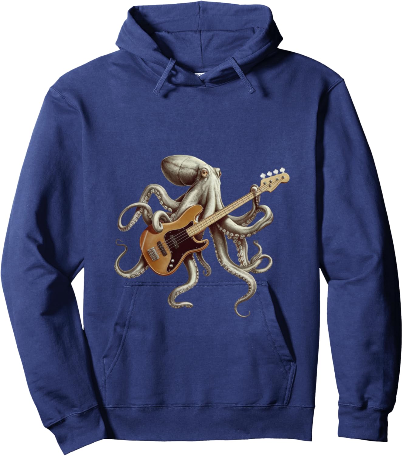 Octopus Playing Bass Guitar Bassist Octopus Rock Music Hoodie - Hoodie | Navy