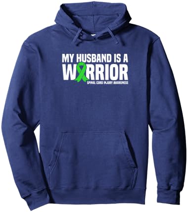 My Husband is a Warrior Spinal Cord Injury Awareness Hoodie - Hoodie | Navy