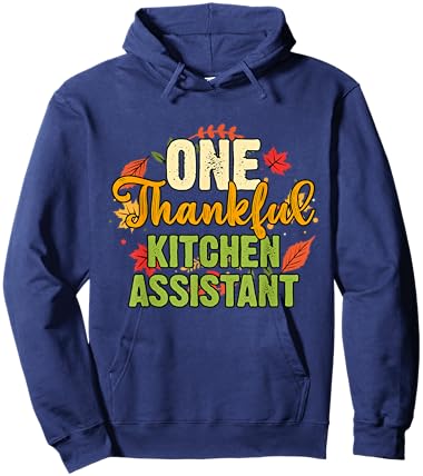 One Thankful Kitchen Assistant Thanksgiving Hoodie - Hoodie | Navy