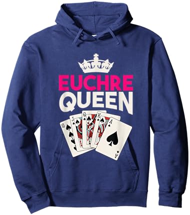 Euchre Player Card Game Lover Euchre Playing Euchre Queen Hoodie - Hoodie | Navy