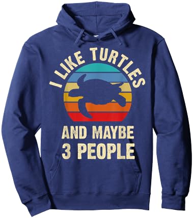 I like Turtles and maybe 3 people funny vintage theme gift Hoodie - Hoodie | Navy
