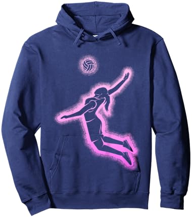 Volleyball Mädchen Damen Schwarz S V-Ausschnitt Kurzarm Klassisch Pull-On 1 Count Hoodie - Hoodie | Navy