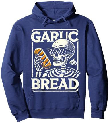 Garlic Bread Skeleton Funny Hoodie - Hoodie | Navy