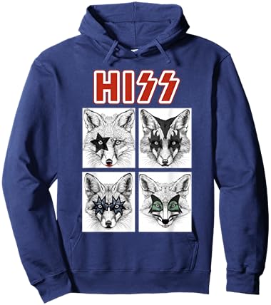 Retro Fox Rock Music Band Concert Men Kids Women Funny Fox Hoodie - Hoodie | Navy