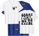 Sorry I Can't We're Racing Groovy Racing Front & Back T-Shirt - T-Shirt | Royal