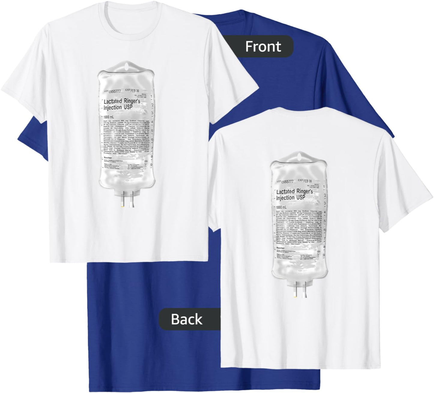 Lactated Ringers IV Fluids T-Shirt - T-Shirt | Royal