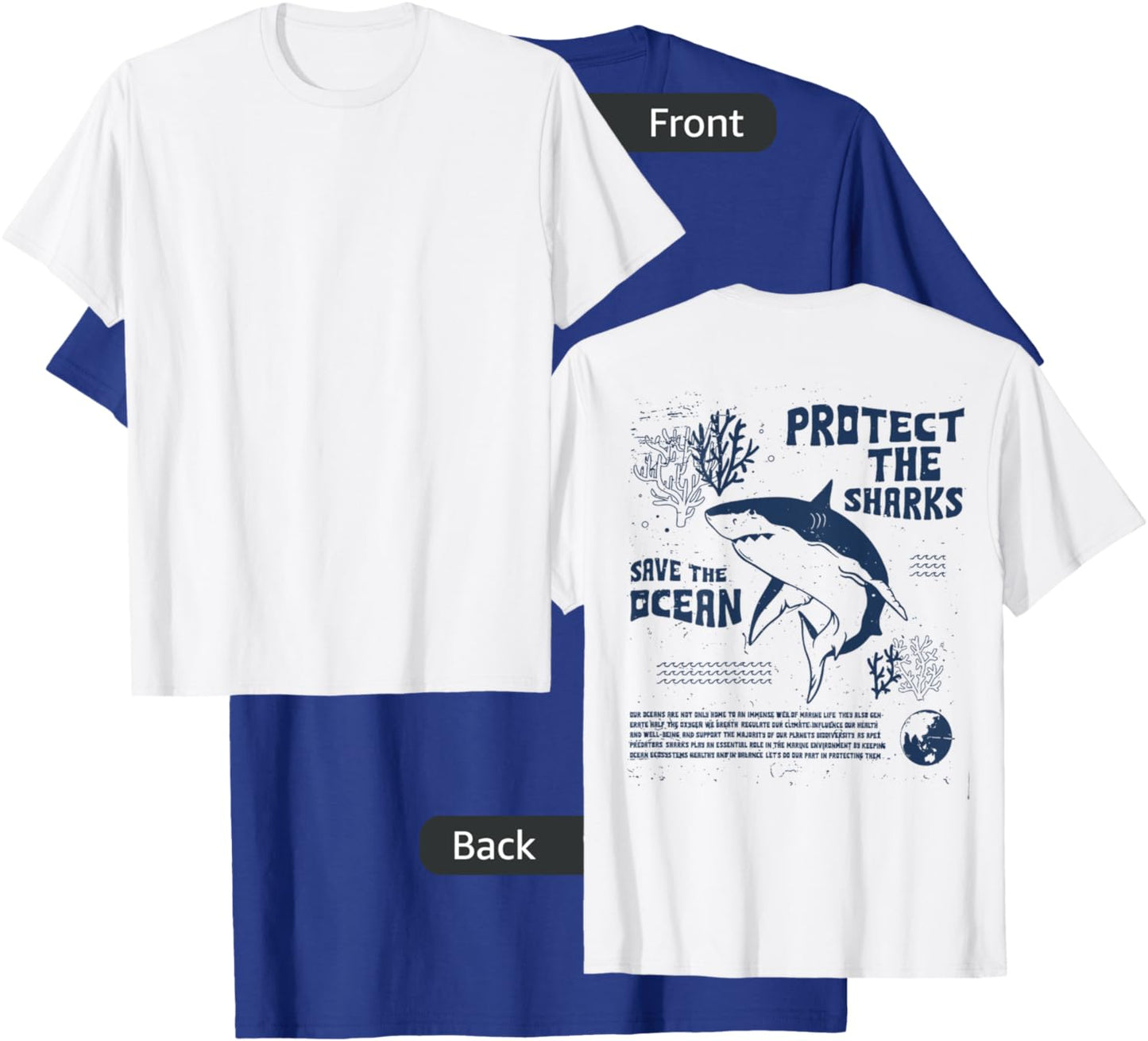 Protect The Local Sharks Scuba Diving Save The Ocean T-Shirt - T-Shirt | Royal