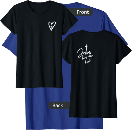 Jesus has my back Christian Mom Jesus Redeemed TWO SIDED T-Shirt - T-Shirt | Royal