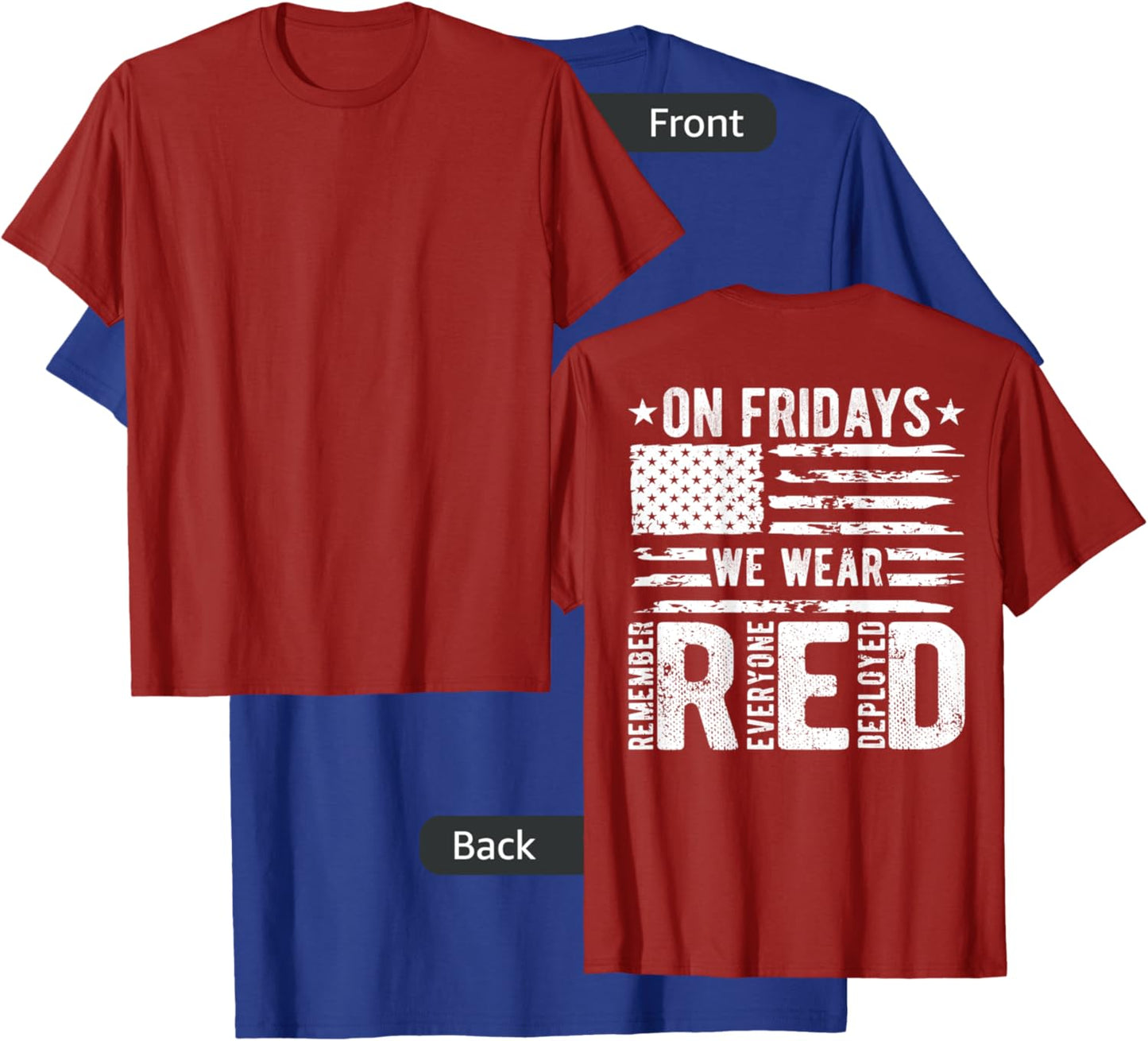 On Fridays We Wear Red Friday American Flag Military Support Men T-Shirt - T-Shirt | Royal