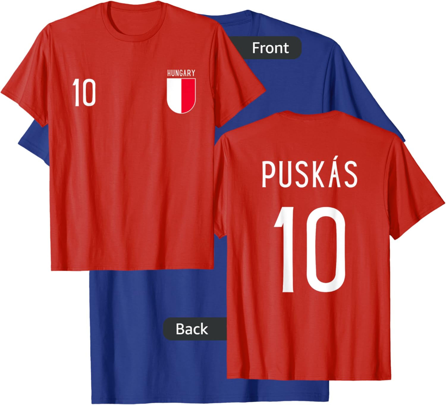 Hungary Number 10 Jersey Football # Ten Hungarian T-Shirt - T-Shirt | Royal