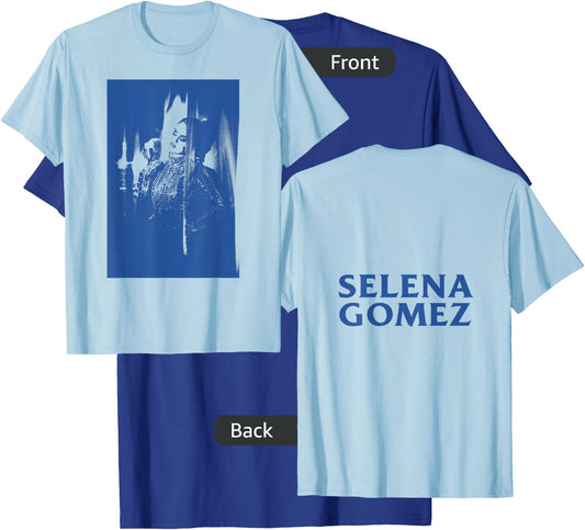 Selena Gomez Tonal Photo Baby Blue T-Shirt - T-Shirt | Royal