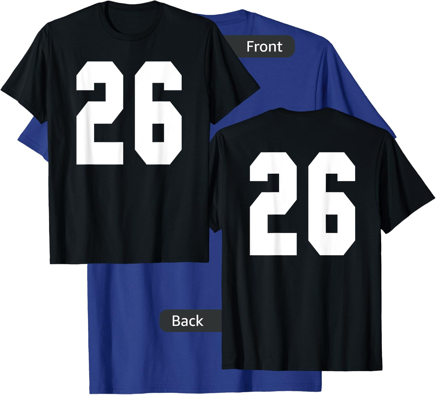 # 26 Team Sports Jersey Front & Back Number Player Fan T-Shirt - T-Shirt | Royal