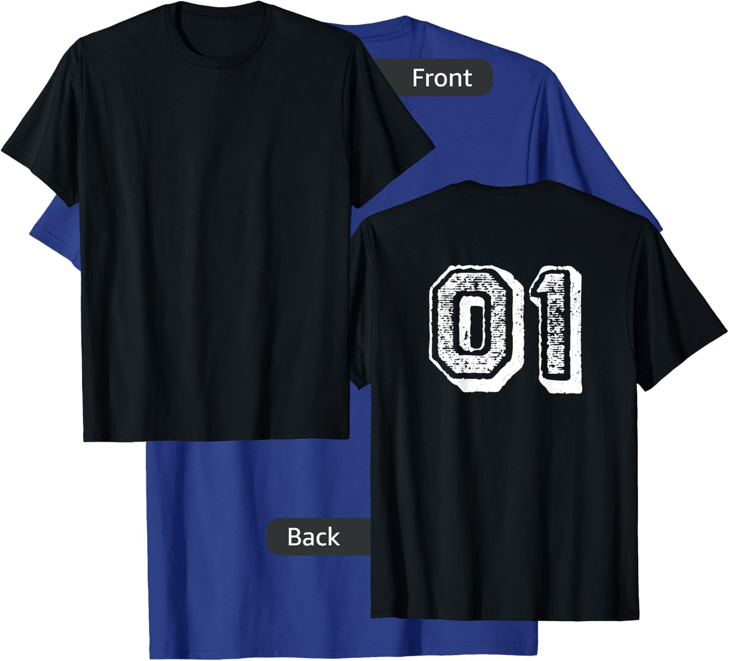 Number 01 Sports Jersey Player #01 1 Fan BACK PRINT Vintage T-Shirt - T-Shirt | Royal