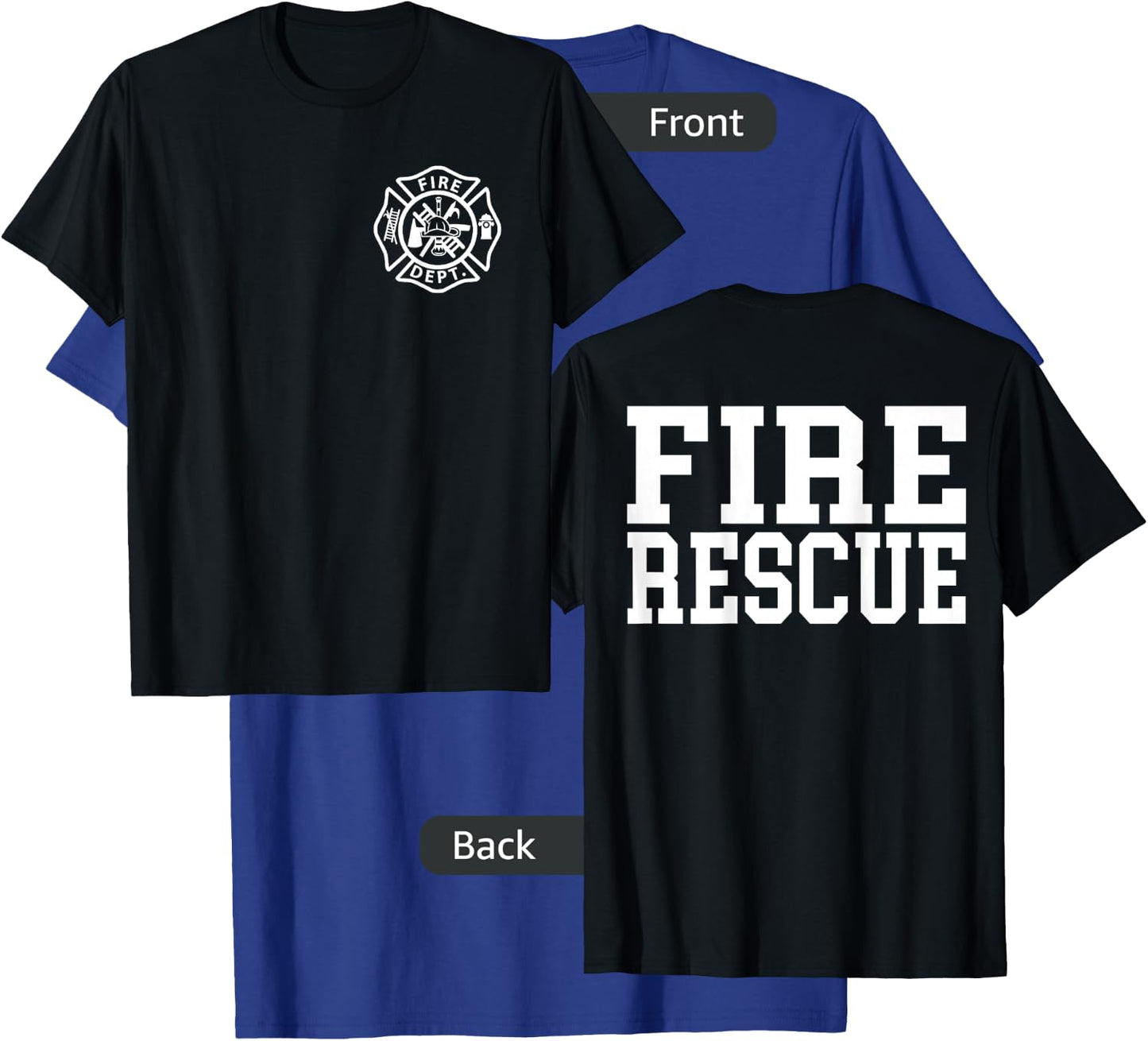Fire Department Logo Uniform Fireman Symbol Firefighter Gear T-Shirt - T-Shirt | Royal