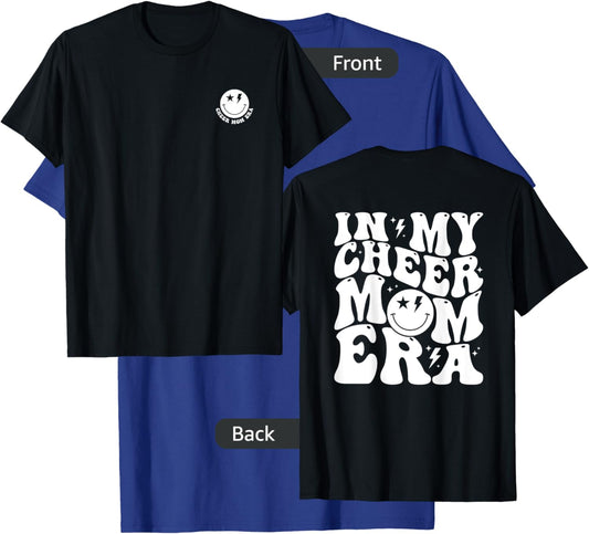 In My Cheer Mom Era Trendy Cheerleading Football (2 Sides) T-Shirt - T-Shirt | Royal