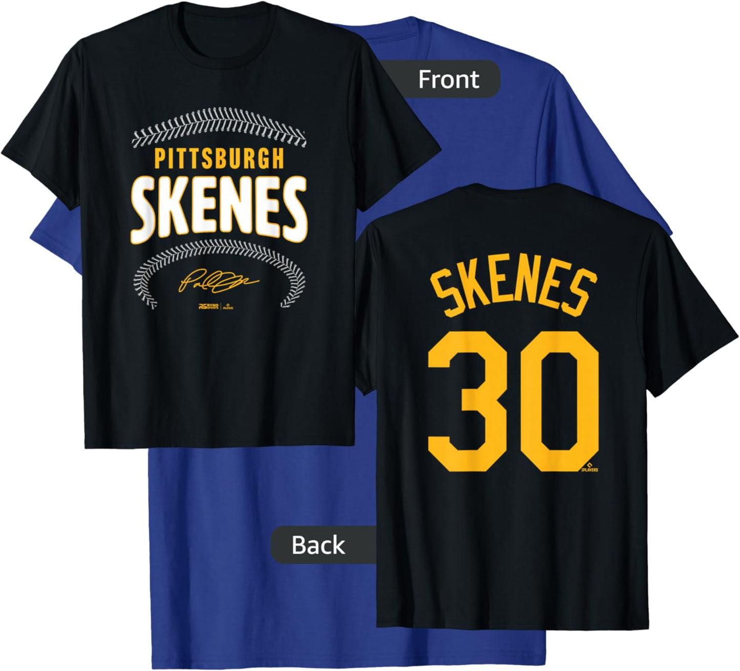Paul Skenes Pittsburgh Name & Number (Front & Back) MLBPA T-Shirt - T-Shirt | Royal