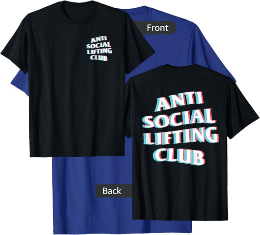 Anti Social Lifting Club: Focus Trippy Blurry (Front + Back) T-Shirt - T-Shirt | Royal