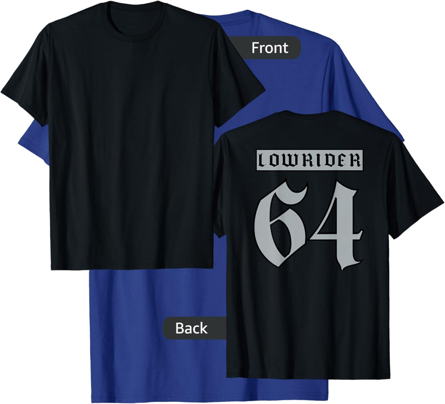 Lowrider 64 Jersey (Back) Classic Low Rider car Chicano Art T-Shirt - T-Shirt | Royal