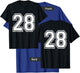 Number 28 Front + Back Varsity Sports Team 28th Birthday T-Shirt - T-Shirt | Royal