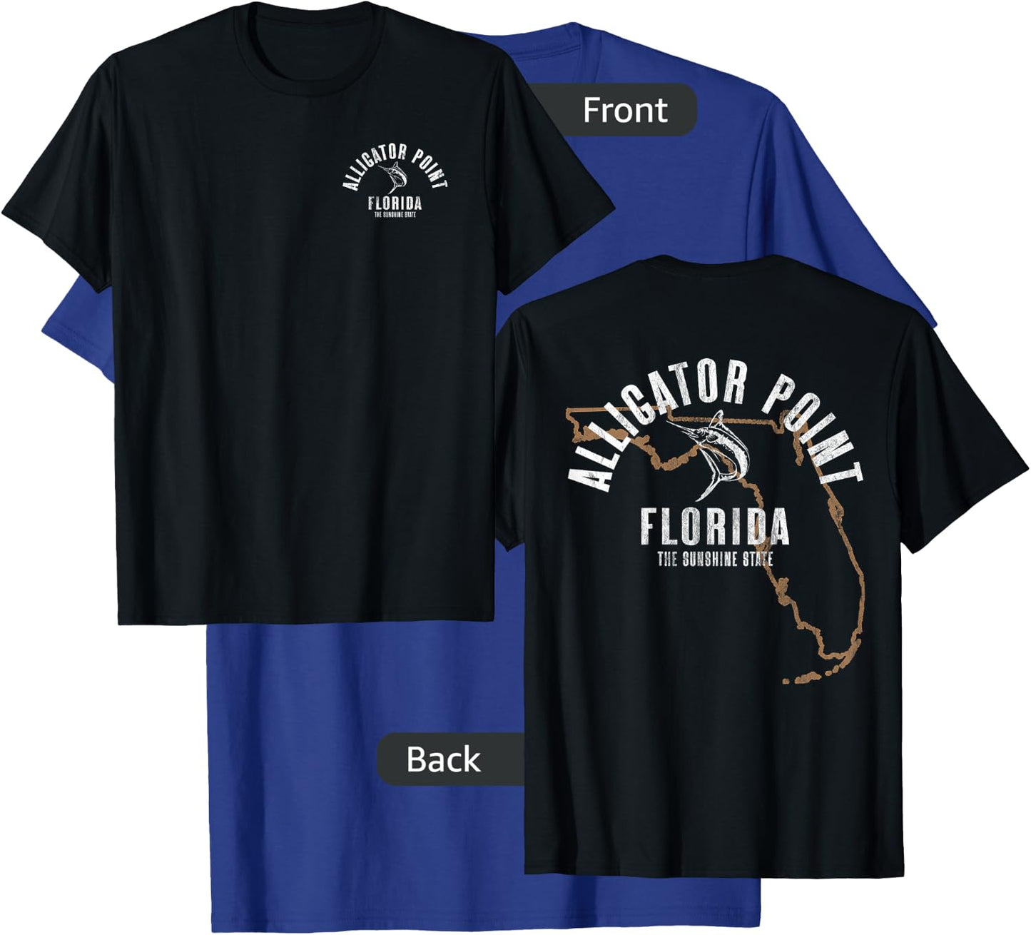 Alligator Point Florida Beach FL Vintage Beach Front & Back T-Shirt - T-Shirt | Royal