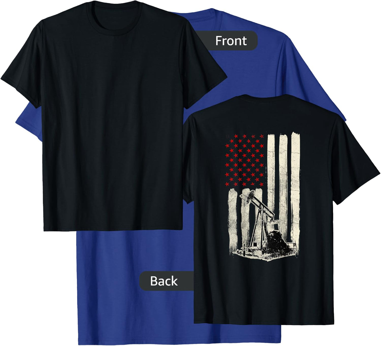 Oilfield Workers Oil Rig Roughneck Design On Back T-Shirt - T-Shirt | Royal