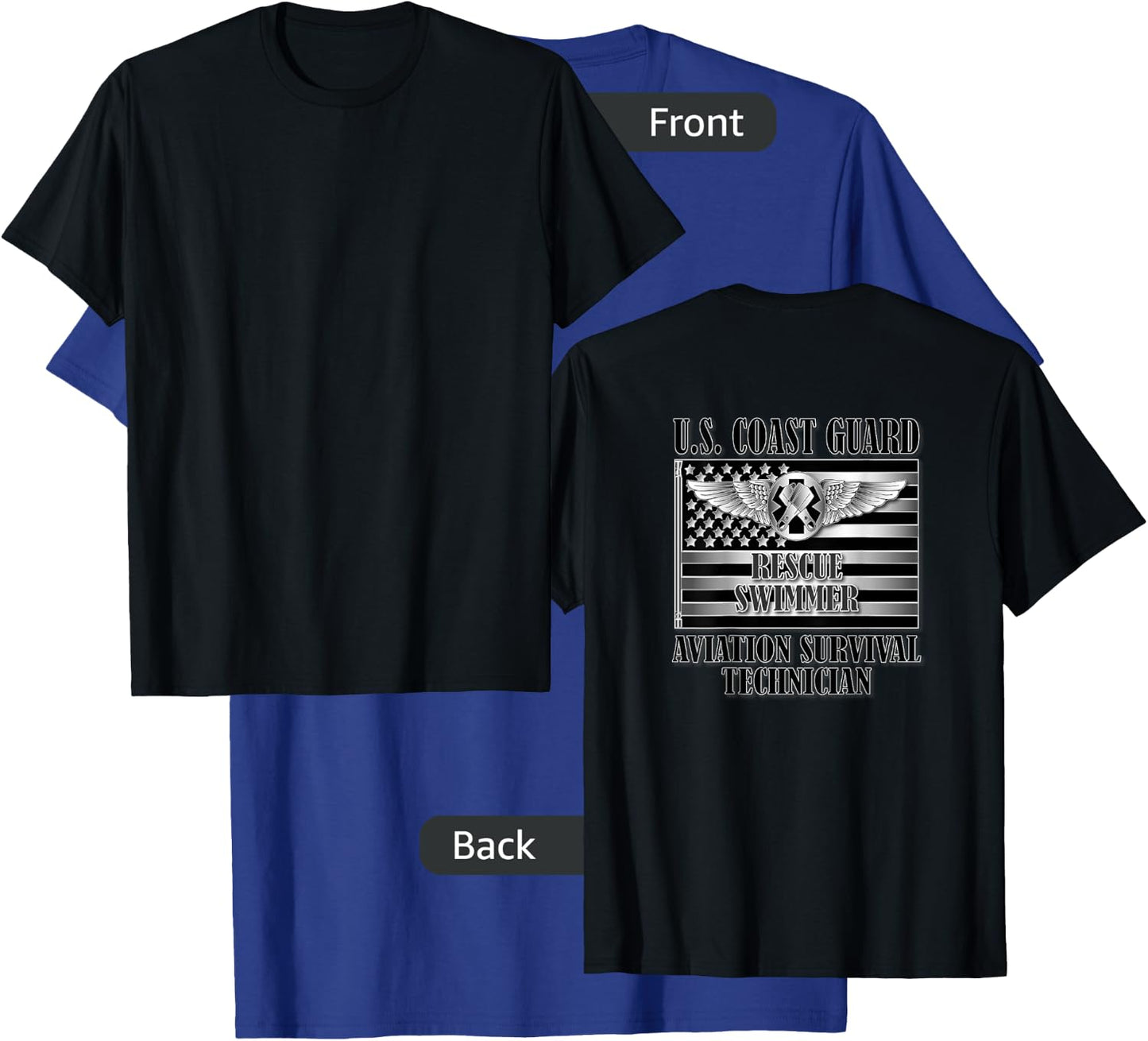 Coast Guard Rescue Swimmer (Back Design) T-Shirt - T-Shirt | Royal