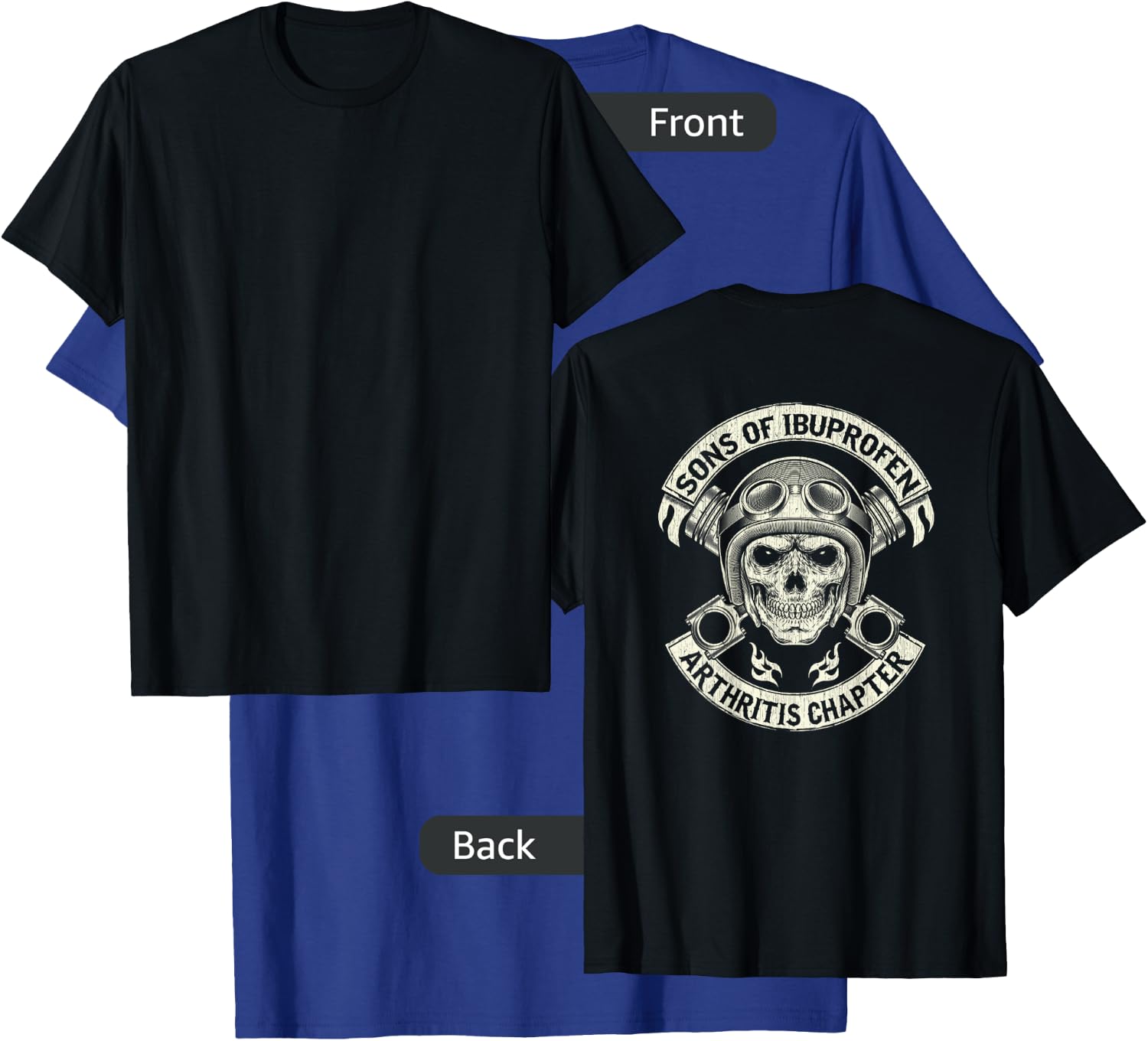 BACK PRINT Vintage Son of Ibuprofen Funny Biker T-Shirt - T-Shirt | Royal