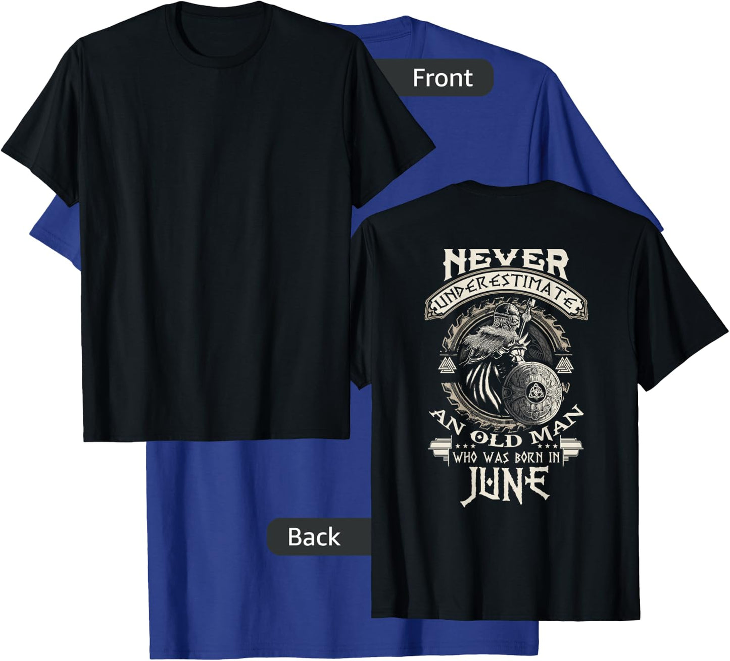 Never Underestimate Old Man Born In June Birthday T-Shirt - T-Shirt | Royal