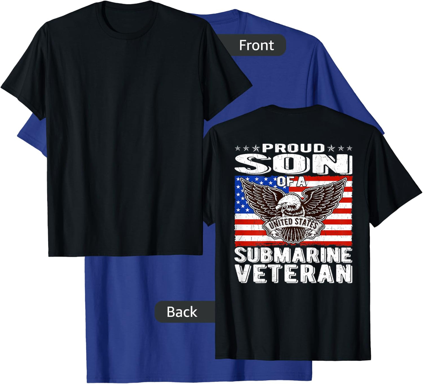 Proud Son Of US Submarine Veteran Patriotic Military Family Kids Men T-Shirt - T-Shirt | Royal