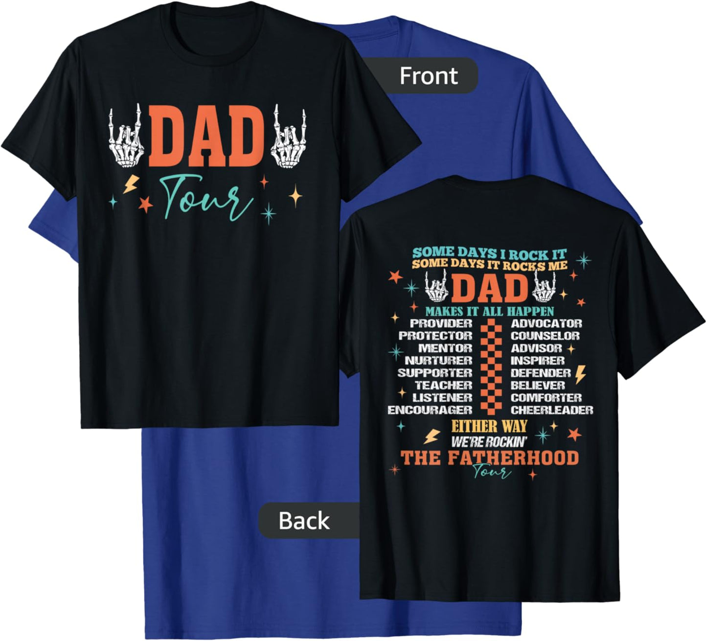 The Fatherhood Tour Dad Joke Rockin' Dad T-Shirt - T-Shirt | Royal