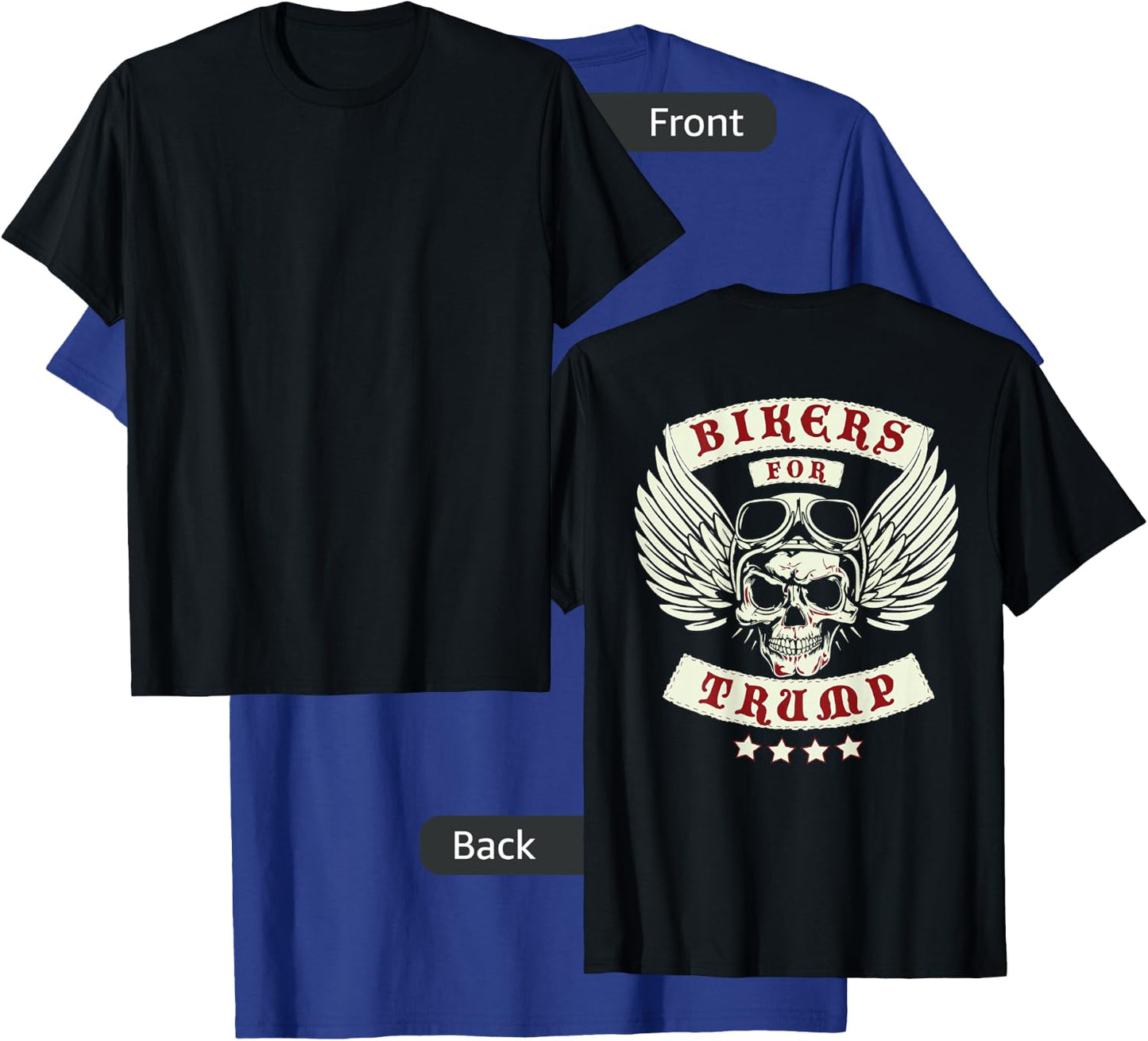 Bikers For Trump | Motorcycle Trump (Design on Back) T-Shirt - T-Shirt | Royal