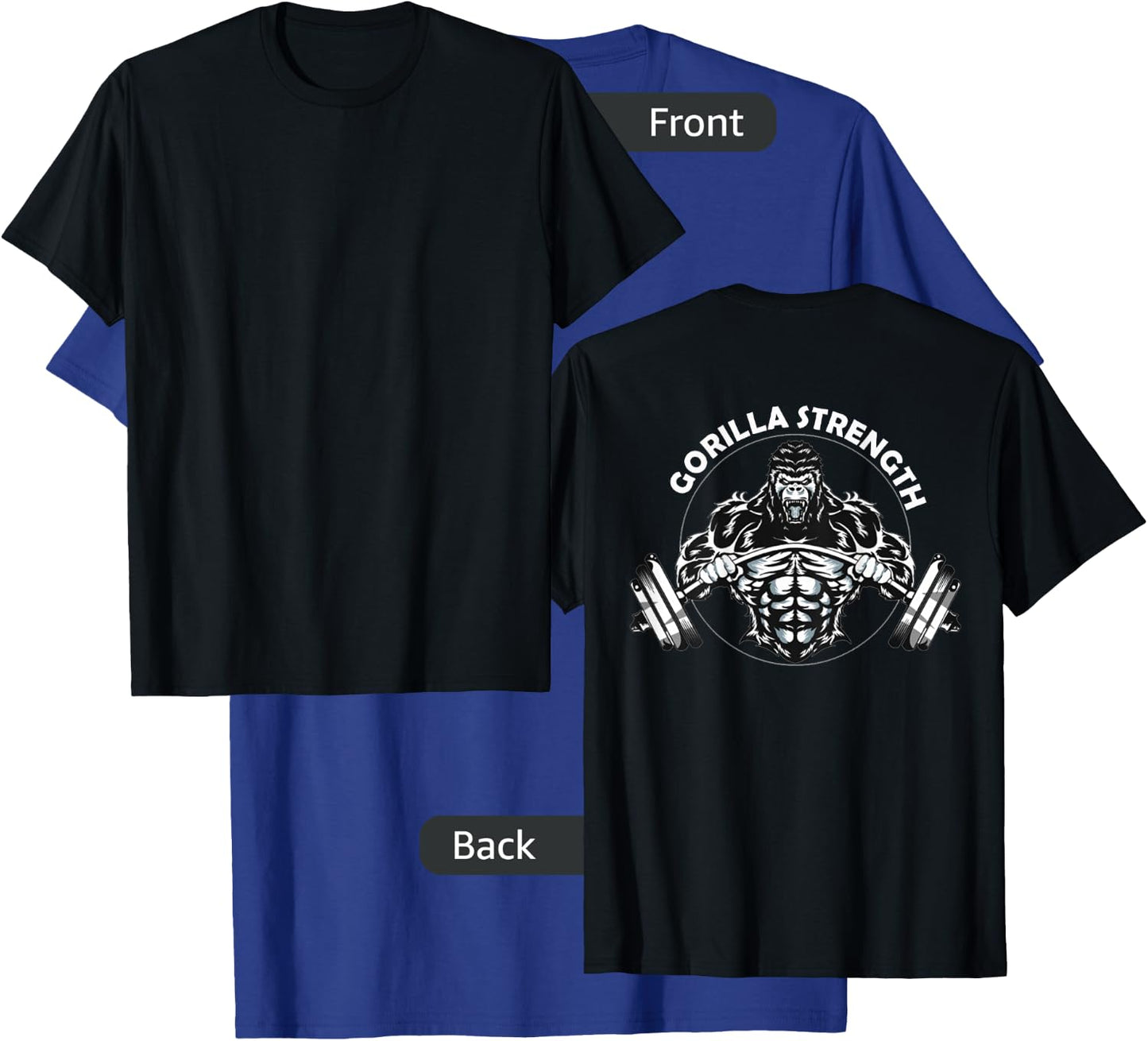 Gym Beast Gorilla Strength Apparel - Men's Classic Gym - Black - Small - Short Sleeve - - Classic Fit - Imported T-Shirt - T-Shirt | Royal