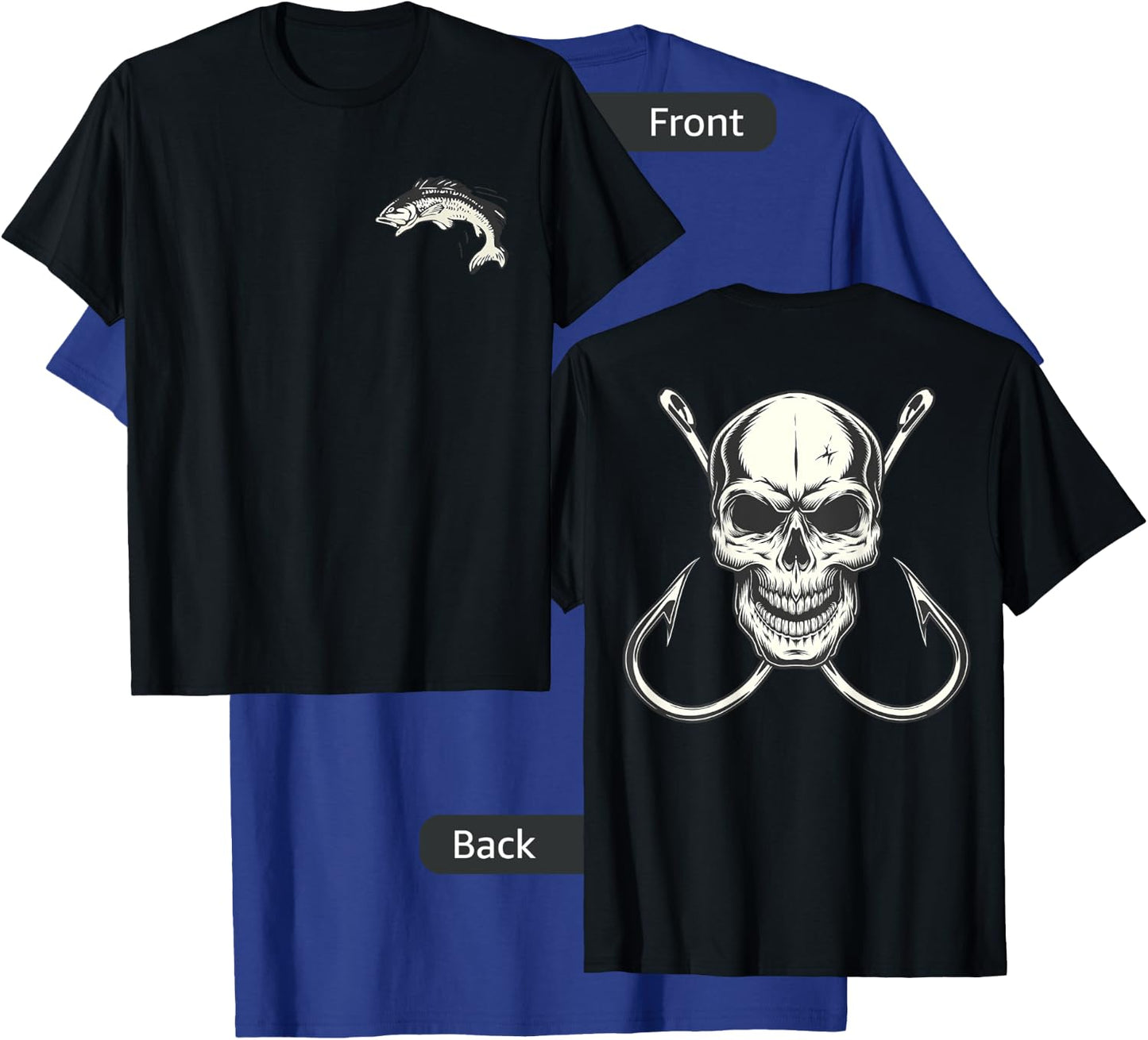 Skull With Fishing Hooks for Fisherman Skeleton Crew T-Shirt - T-Shirt | Royal