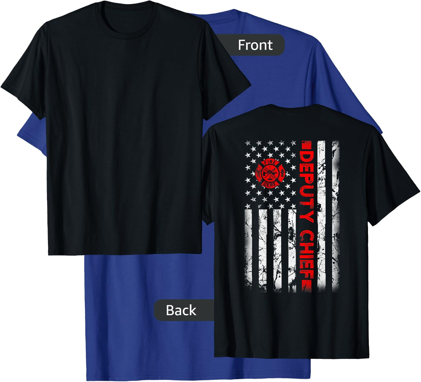 Firefighter USA flag gifts Patriotic Deputy Fire Chief T-Shirt - T-Shirt | Royal