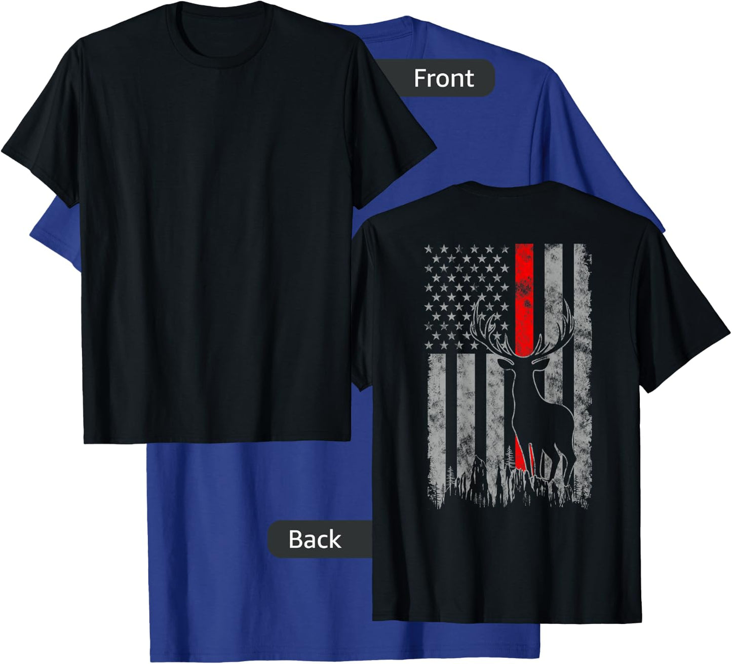 Thin red line whitetail deer hunting flag T-Shirt - T-Shirt | Royal