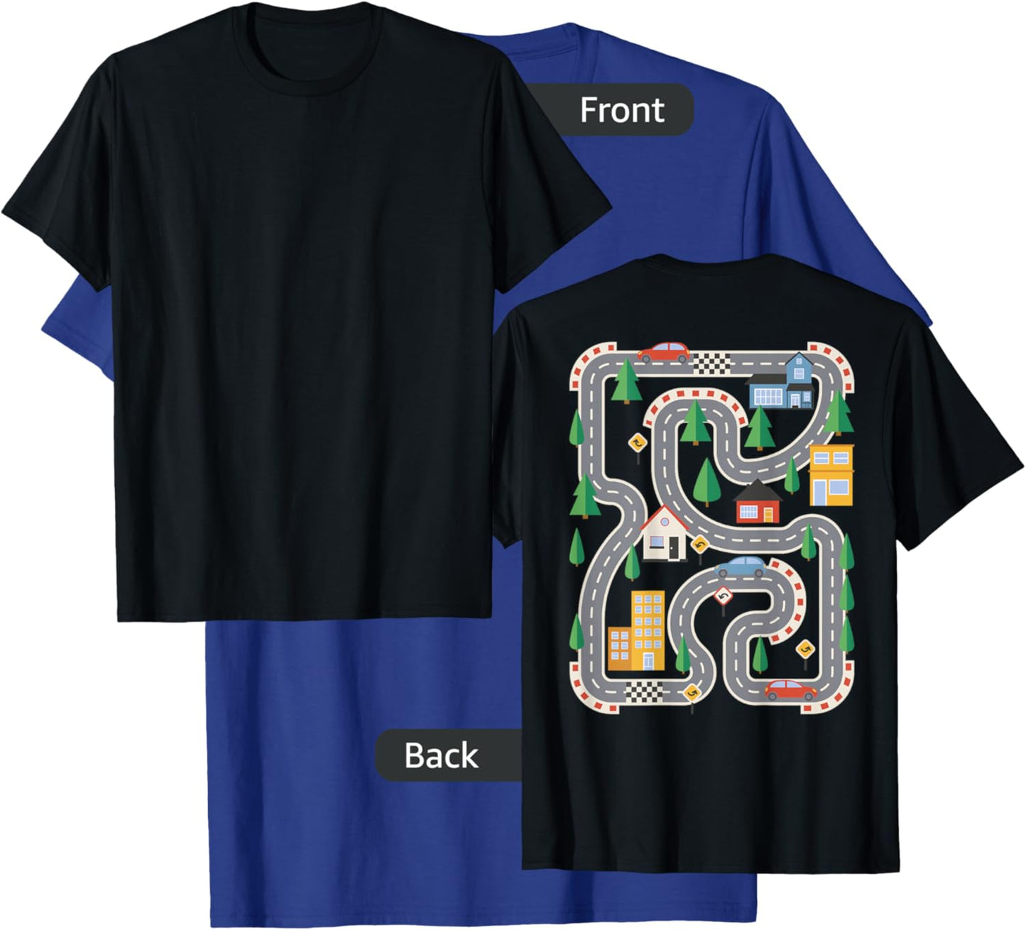 Cool Playmat Race Car Track On Back Dad Race car Mat T-Shirt - T-Shirt | Royal