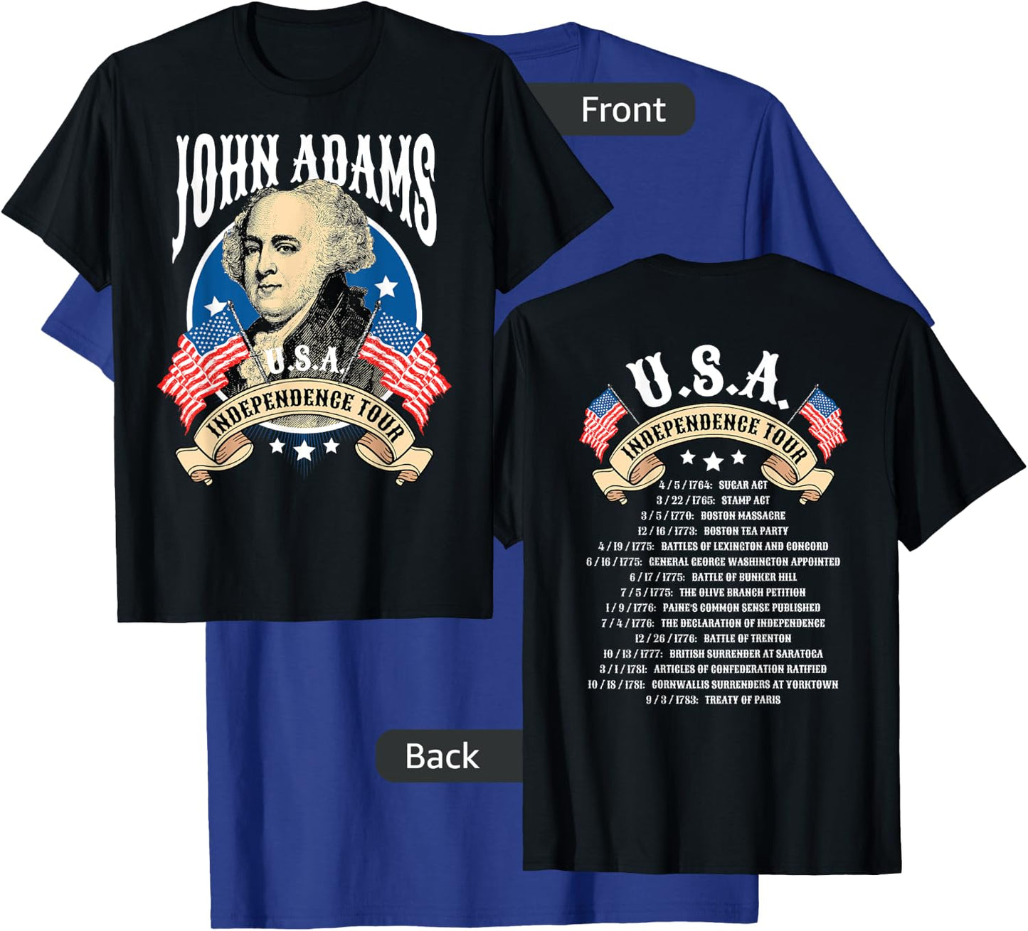 John Adams Shirt USA Independence Tour T-Shirt - T-Shirt | Royal